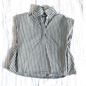 Zara Olive Gingham Cropped Top